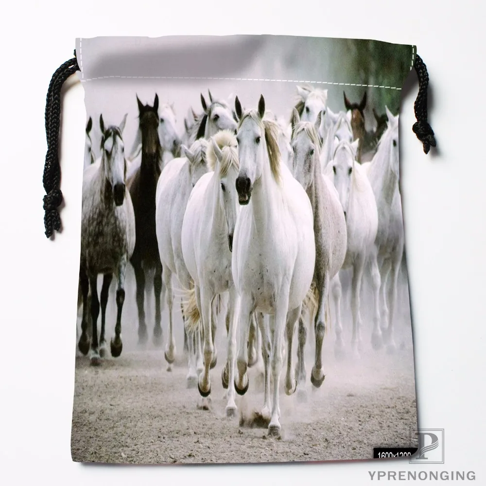 Custom Horse Drawstring Bags Printing Travel Storage Mini Pouch Swim Hiking Toy Bag Size 18x22cm#180412-11-79