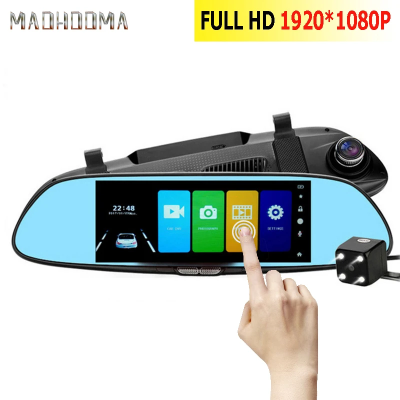 Автомобильный видеорегистратор Full HD 1080P с сенсорным IPS экраном 7 0 дюйма двумя