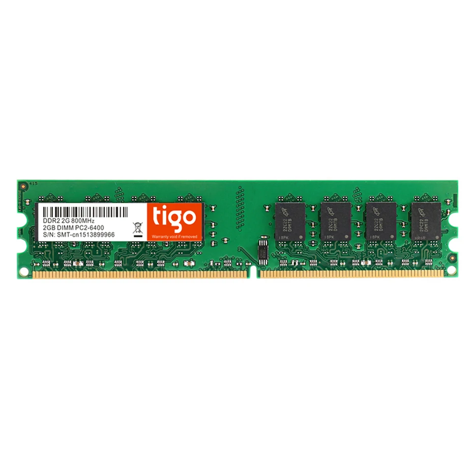 Tigo настольная память используется DDR2(2 шт x2гб) 2 ГБ 800 МГц PC2-6400 1,8 в CL6 240Pin 667 МГц PC2-5300 NON-ECC компьютер DiMM Ram гарантия