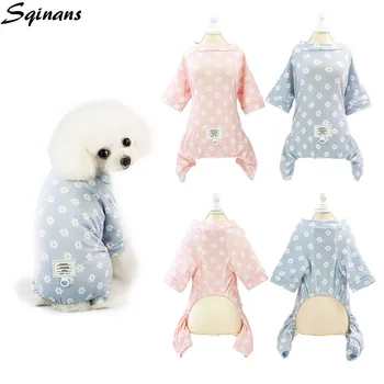 

Sqinans Pet Dog Jumpsuit Summer Pet Dog Clothes Puppy Overalls Flower Print Small Dog Onesies For Chihuahua S-XXL