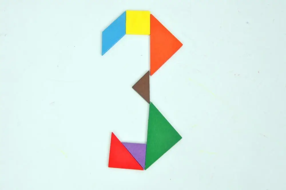 Красочная деревянная головоломка Tangram Квадратный Блок игра IQ лучший подарок для