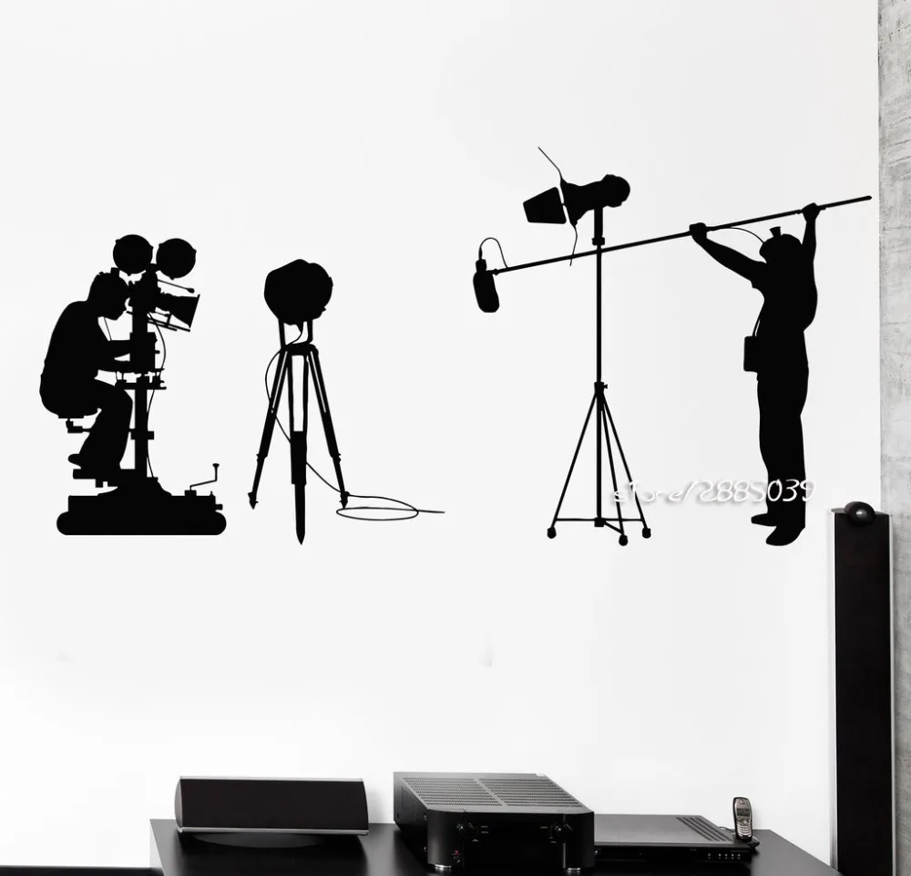 

Cinema Cinematography Vinyl Wall Stickers Camera Filming Director Decal Home Decor Available In Different Colors Mural SA869
