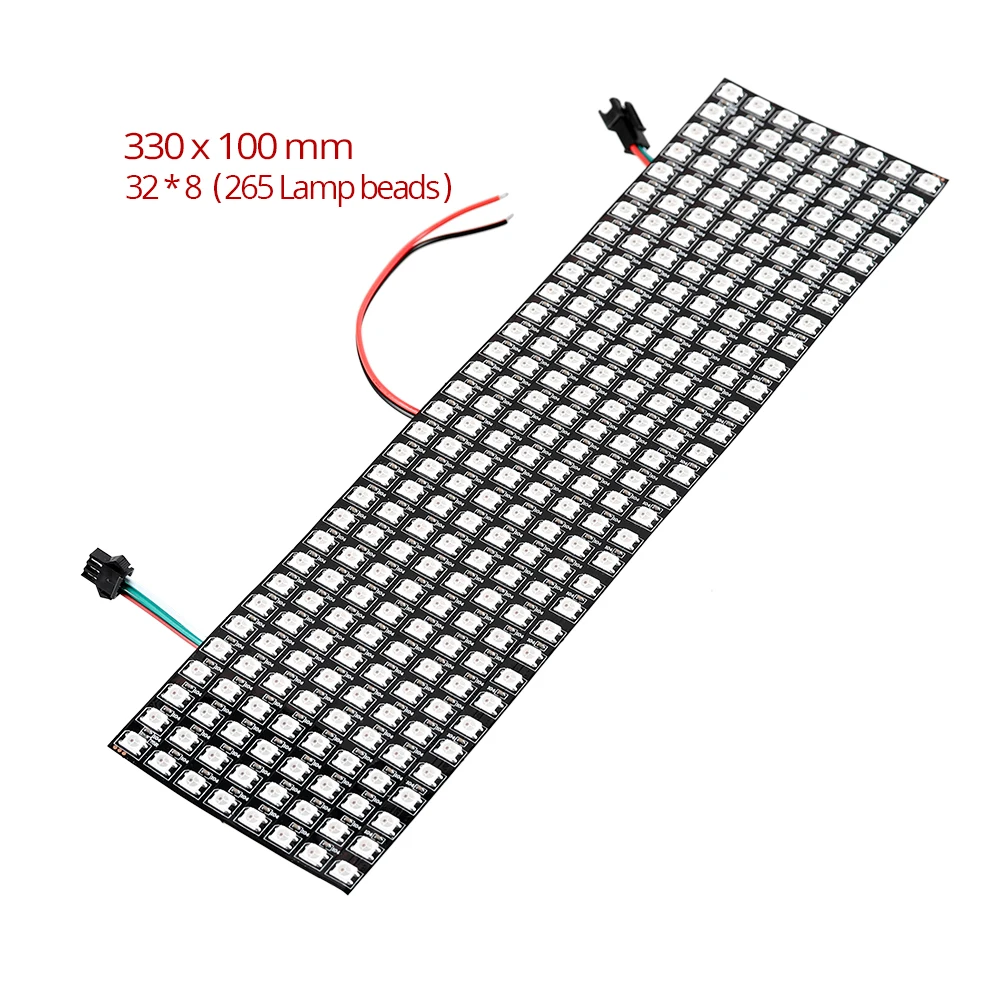 WS2812B Гибкий цифровой светодиодный Pixel Панель Экран индивидуально адресуемых 5050 RGB полный Цвет 64 256 Пиксельная лента