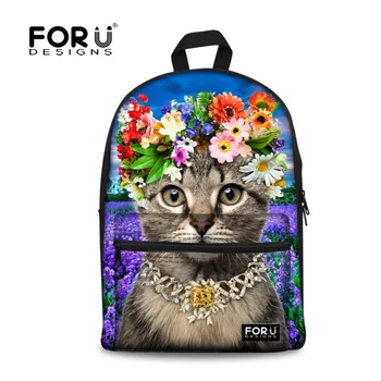 

Kawaii Cute Flower Cat Print Children School Bags Animal Kids Canvas Schoolbag for Teenager Girls Student Mochila Bookbag Travel