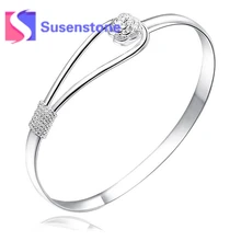 Уникальный дизайн, женский модный ювелирный браслет, твердый серебряный элегантный красивый цветок, застежка для браслета Pulseira,, подарки