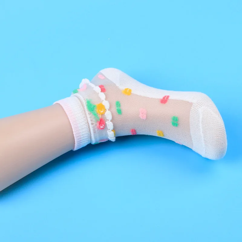 Girls Socks Mesh Style Baby Socks with Trendy Elastic Lace Flowers Summer 5 Pairs/Lot children socks