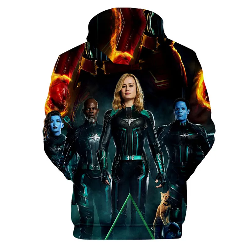 Carol Danvers 3D костюм капитана Марвел из фильма мужская куртка для мужчин/wo для мужчин Косплей уличная Толстовка для мужчин/женщин толстовка с капюшоном