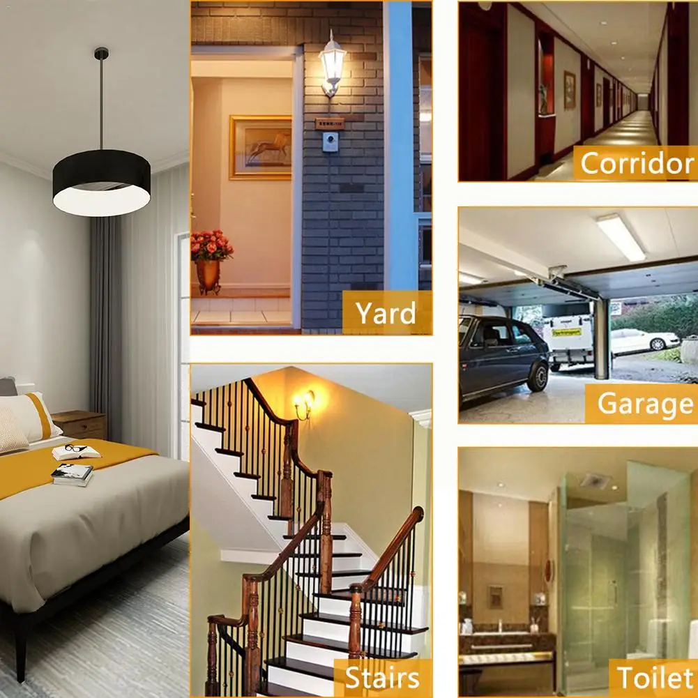 

E27 White & Warm White LED Bulb Light Motion Infrared Body Light Bulb Home Corridor Porch Wall Lamp Decorative Lighting Tools