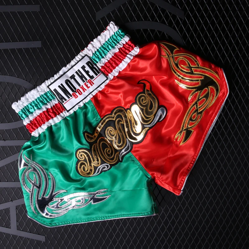 Боксерские Шорты для тайского бокса fightwear синяя и красная звезда на заказ Муай Тай шорты Санда Боевые спортивные Муай Тай боксео