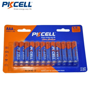 

24pcs/card PKCELL LR03 AAA 1.5V Alkaline Batteries Single Using Electronic thermogun,Flashlights, Watches ,Remotes control