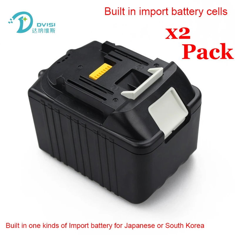 2PCS 6 0Ah New Rechargeable Li ion Replacement Power Tool Battery for Makita 18V BL1830 BL1840