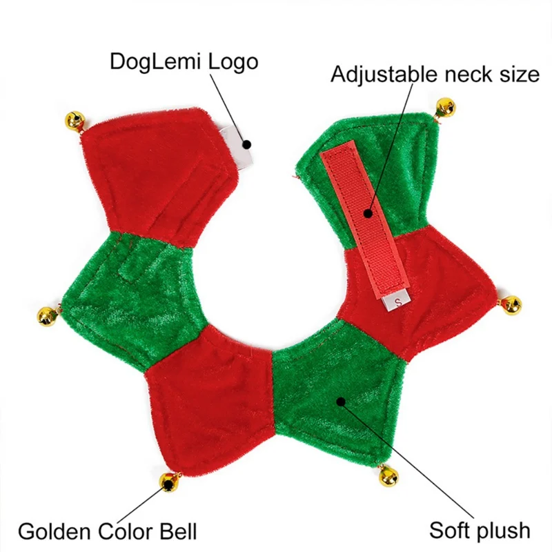 Аксессуары для домашних животных шарф собака Рождественский подарок декоративный воротник(красный и зеленый) с колокольчиками