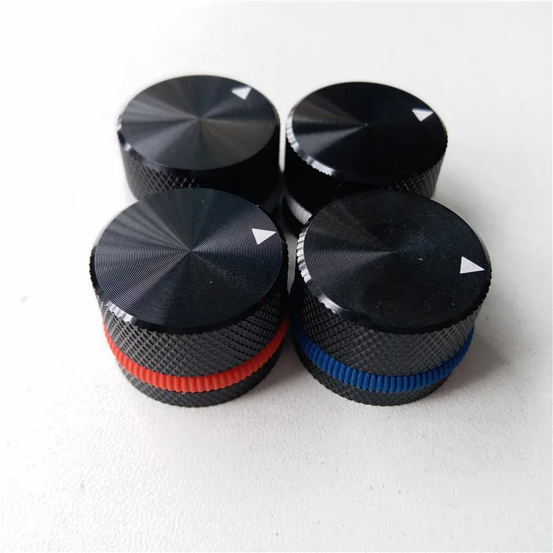 

4pcs aluminum knob potentiometer knob 25*18*6mm black potentiometer cap car knob switch cap Encoder for amplifier