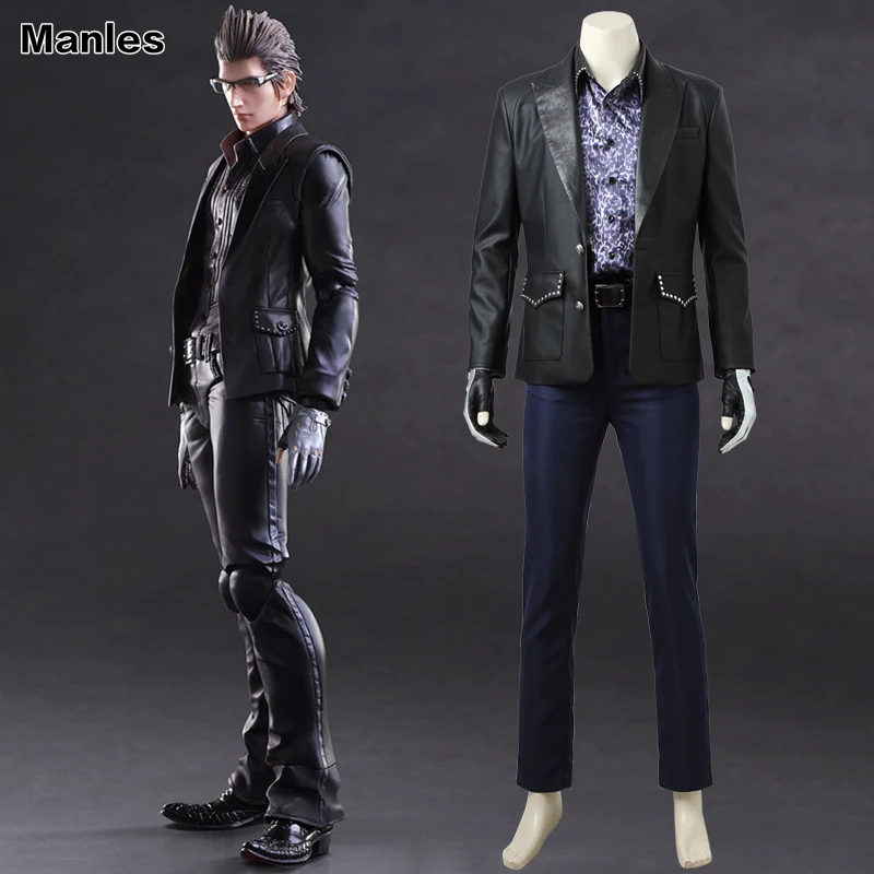 Final Fantasy XV Cosplay Ignis Scientia Kostuum Volwassen Mannen Anime Game Outfit Cosplay Uniform Zwarte Jas Volledige Set Custom Made Final Fantasy XV Cosplay Ignis Scientia Kostuum Volwassen Mannen Anime Game Outfit Cosplay Uniform Zwarte Jas Volledige Set Custom Made