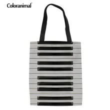 Coloranimal женская льняная сумка для девочек-подростков, хлопковая Повседневная Сумка-тоут, продуктовые музыкальные нотки, Женская толстовка, хозяйственная сумка для женщин