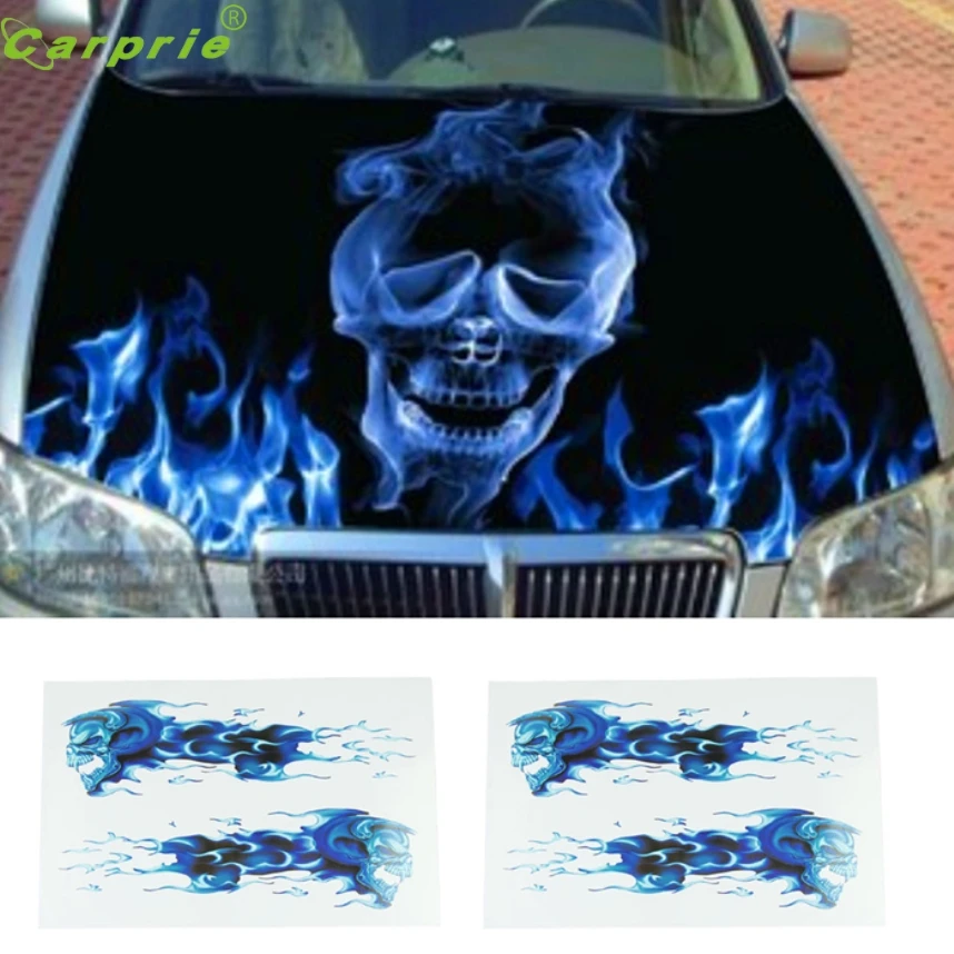 

2 PCS Car styling sticker Automobile motorcycle necessary high quality 3D Carbon cheap DIY stickers/blue flames doub H0207