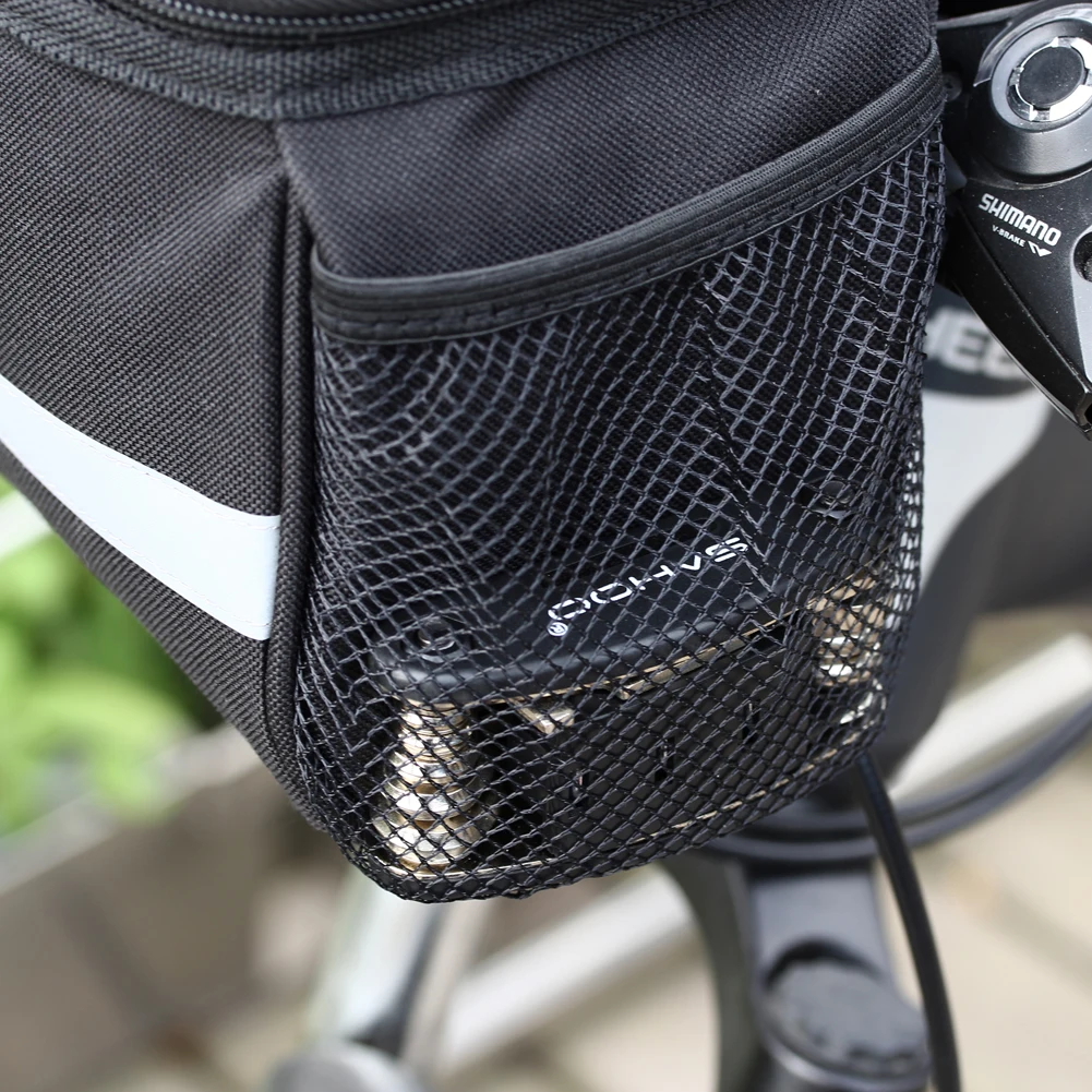 Черная велосипедная сумка Передняя съемная защита от тепла Складная велосипедная сумка для телефона для бутылок Аксессуары для велосипеда