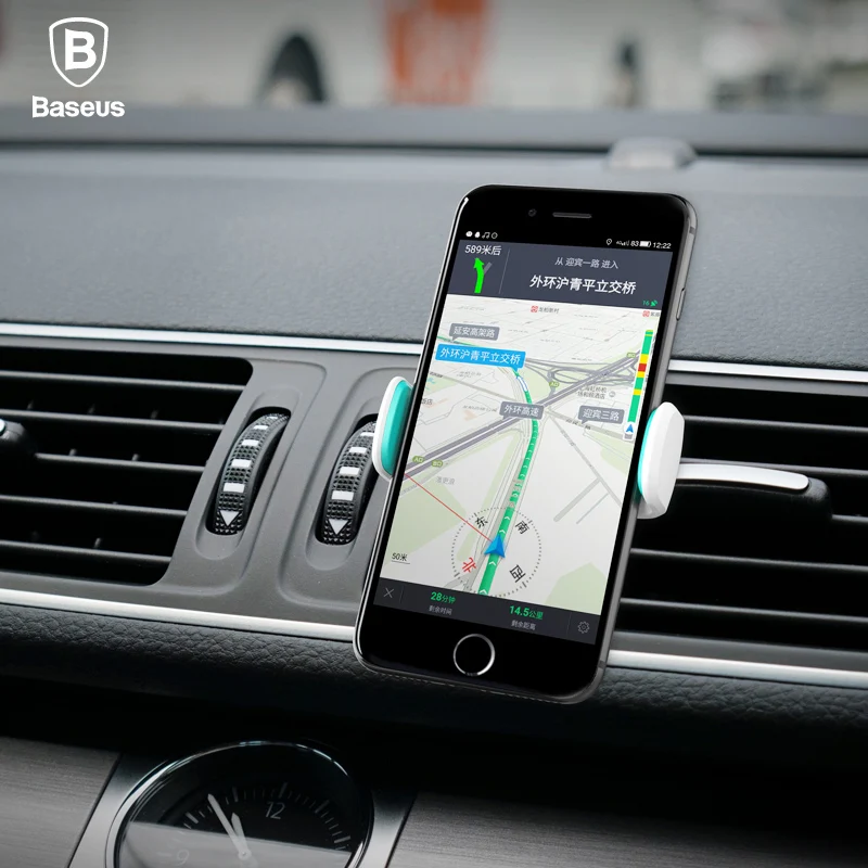 Baseus Автомобильный держатель для телефона для iPhone 7 6, поддержка телефона Voiture, 360 градусов, держатель для мобильного телефона, держатель на вентиляционное отверстие автомобиля, держатель, подставка