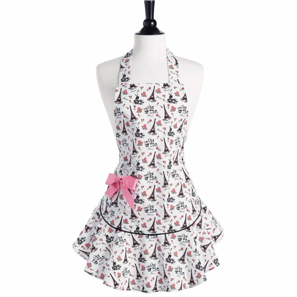 Jessie Steele Parisian Toile Eiffel Tower Retro Kitchen Apron Women Avental de Cozinha Divertido Tablier Cuisine
