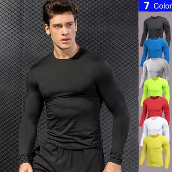 

New Gym Fitness Tights Top Quick Dry Running T-shirts Sport Compression Shirt Soccer Jerseys Long Sleeve Rashgard T-Shirt