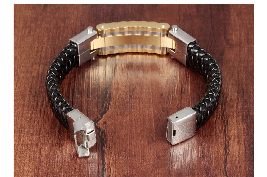 XQNI черный кожаный браслет для мужчин браслет из нержавеющей стали модные новые мужские ювелирные изделия рок массивные кожаные мужские браслеты