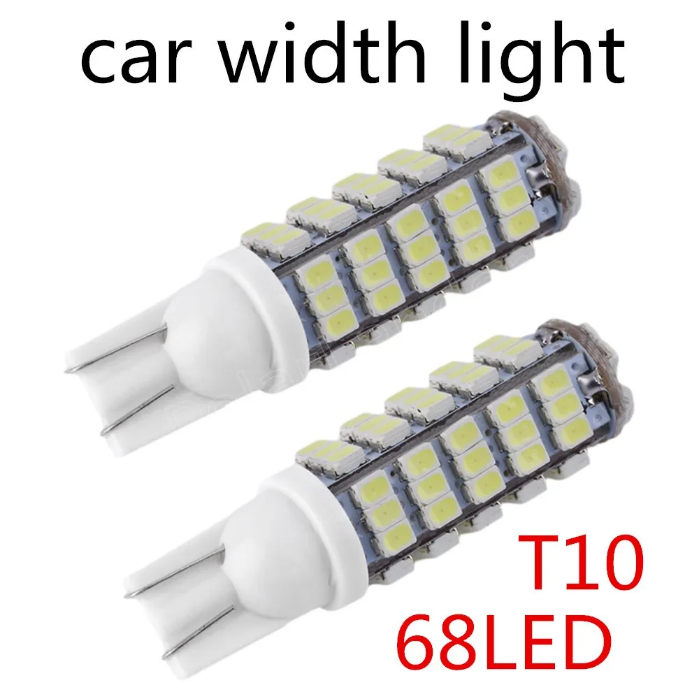 2 шт. T10 LED 1206 5 Вт Canbus 68 SMD Светодиодные Автомобильные интерьерные лампы свет ширина