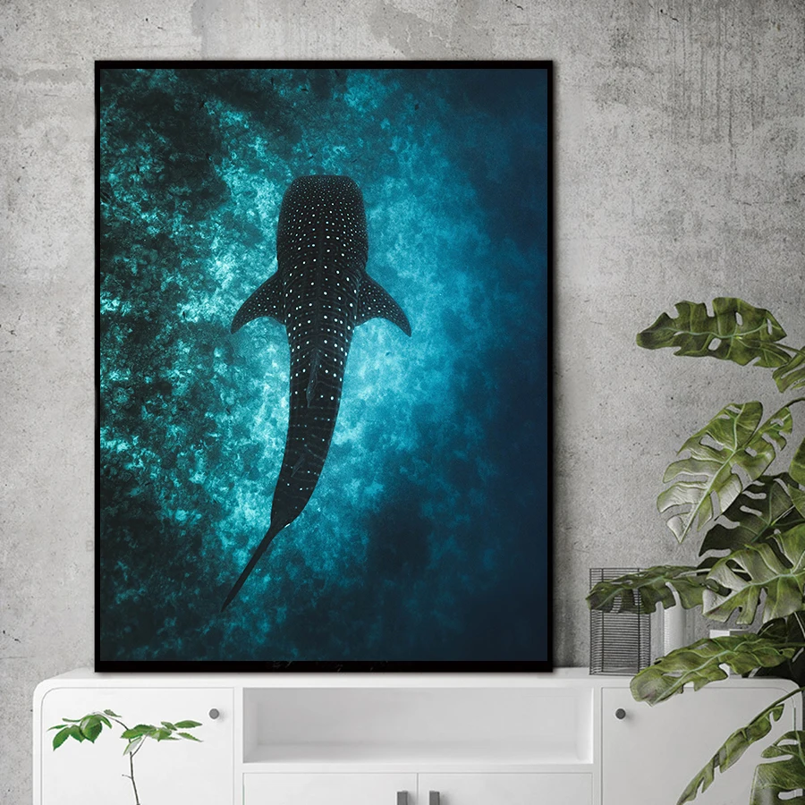 

Whale Wall Art Picture Animal Canvas Painting Black and White Art Wall Poster Nordic Home Living Room Print on Canvas Decoration