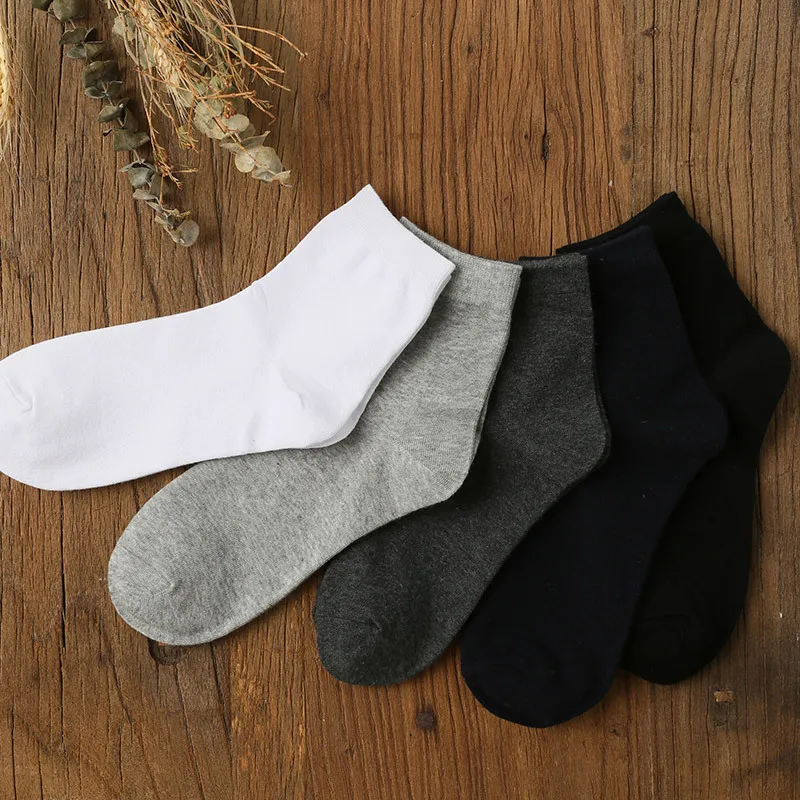 Mantieqingway Casual Cotton Socks for Mens Solid Color Summer Sock for Men Breathable Business Long Tube Socks