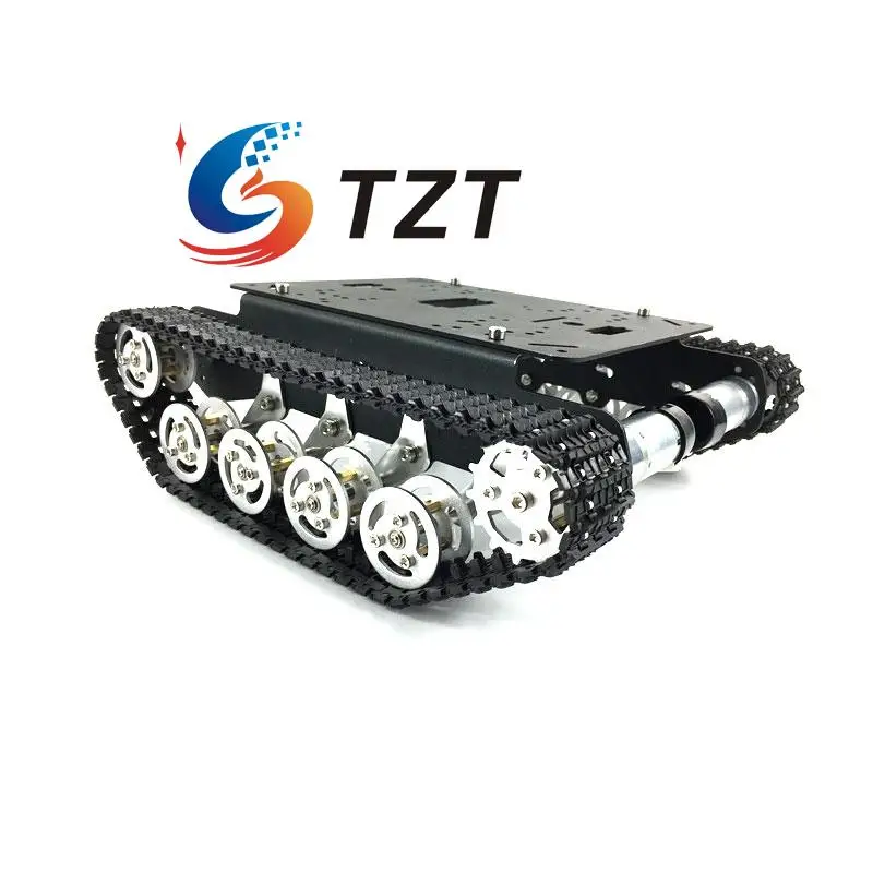 

Tracked Unassembled Shock Absorption Tank Plastic Chassis Intelligent Car Robot 150rpm 9V/330rpm 12V