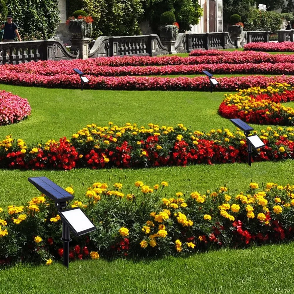 Solar ao ar Impermeável do Diodo Emissor de Luz Solar para Jardim ao ar T sunrise Holofotes Livre Iluminação 50 Leds Ajustável Lâmpada Luz Livre 17 Lâmpadas solares