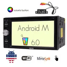 6.2” Car DVD Player with Android6.0 Double Din Car GPS Navigation in Dash Bluetooth External Mic Wifi Morror link+Backup Camera