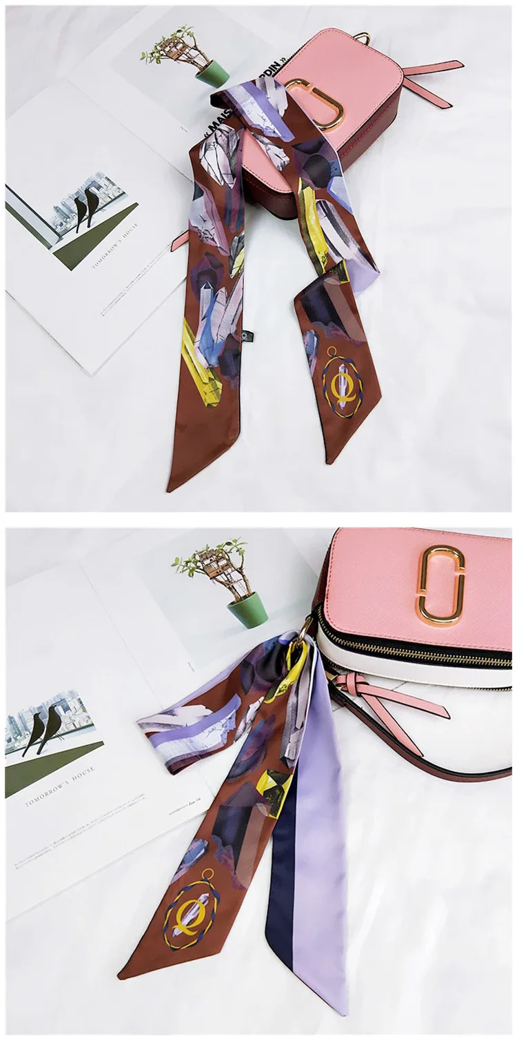 Дизайн печать 26 букв тренд Riband сумка ручка шарф Маленькая лента для волос бандеус чокер украшение для девочки головной платок