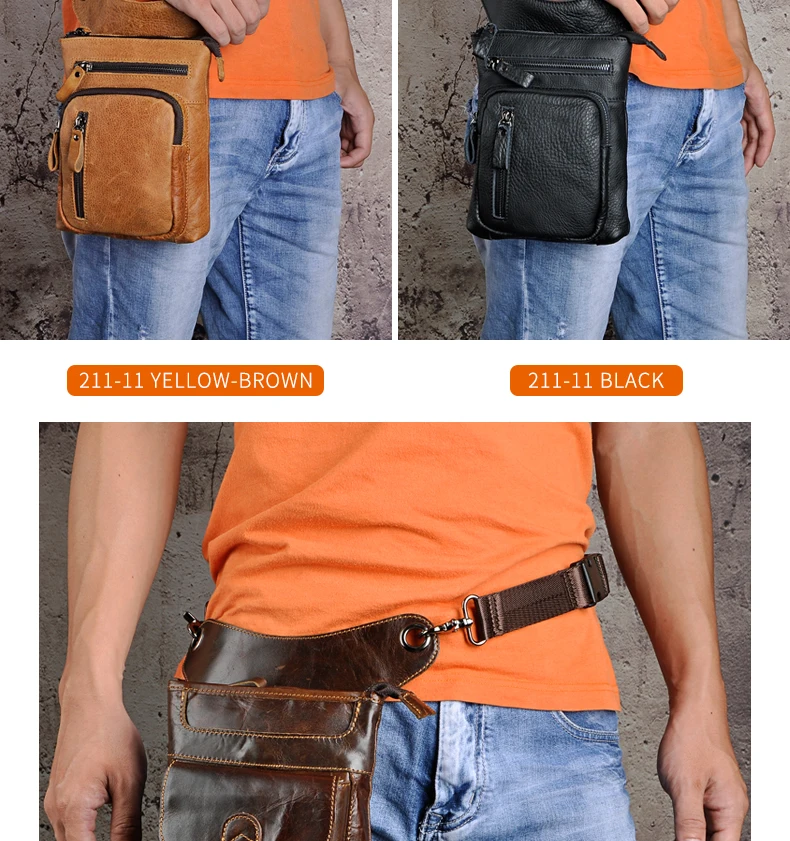 Design прямоугольной формы Для мужчин Crossbody сумка Mochila Мода Организатор сумка на пояс упаковка падение ноги сумка мешочек для таблеток 211-11d