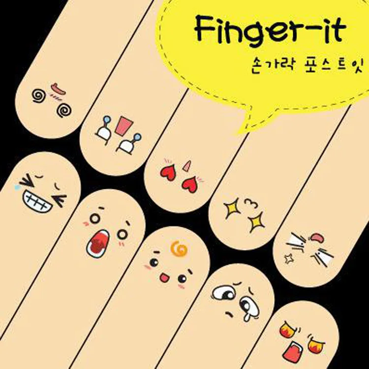 

Creative Q Finger Adhesive Sticker Memo Paper Sticky Notes and Memo Pads Cute Note Face Smile School Supplies