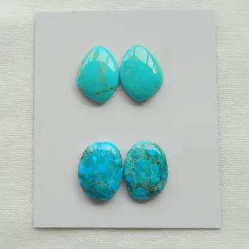 

Natural 2Pais Of Turquoise Semi-precious stones, Jewelry accessories Cabochon Pairs ,17x12x4mm,17x13x5mm,5.8g