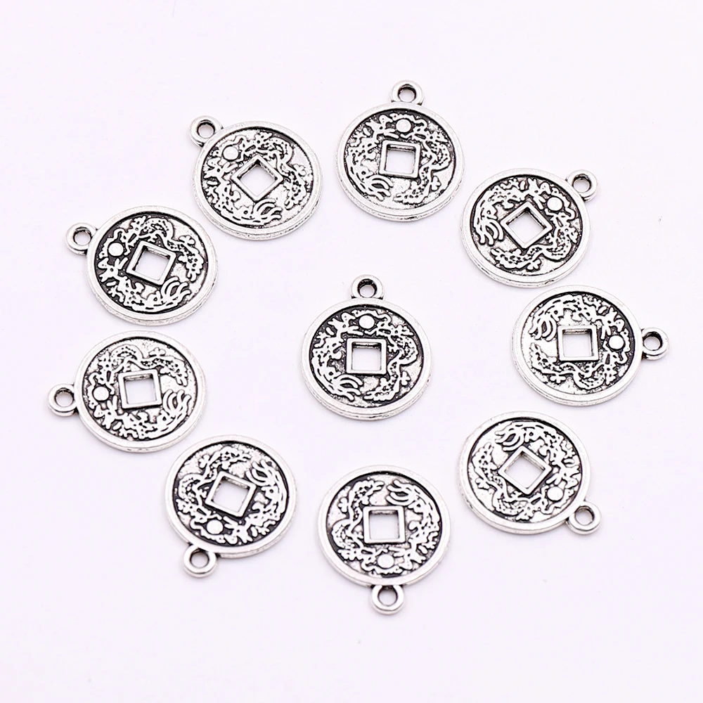 

Wholesale Tibetan Silver China Ancient Coin Charms for Jewelry Making DIY Earrings Bracelets Charms for Jewelry Crafts Making