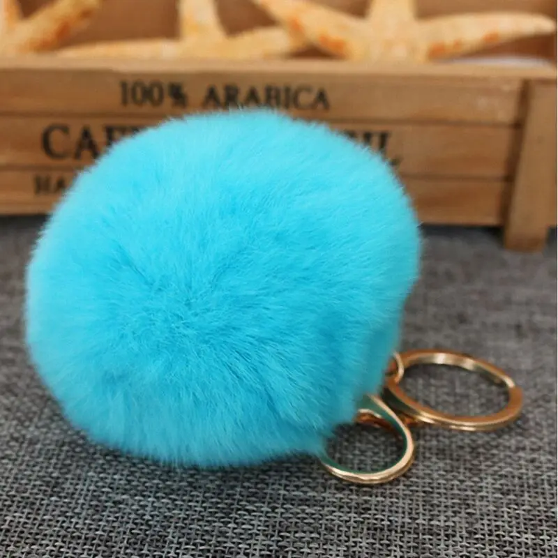 Buy Fluffy 11 colors Rabbit Fur Pompom 8CM For Bags