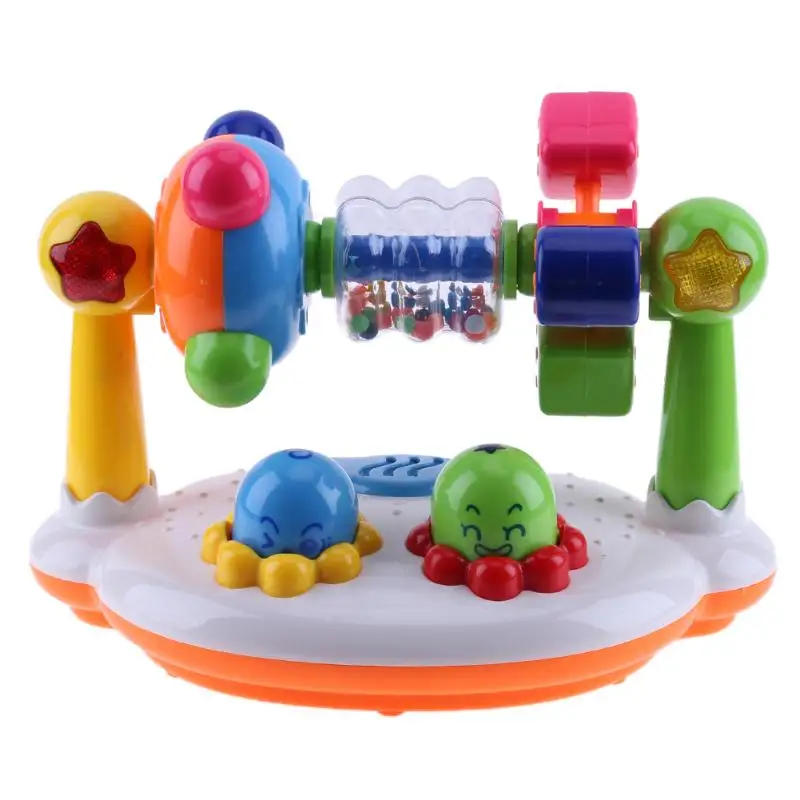 

Plastic Music Cognition Toy Cartoon Ring Bell Musical Sound with LED Light Flashing Baby Educational Early Learning Toy