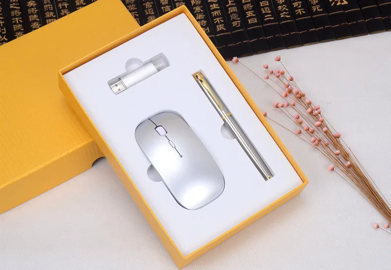 Подписывающая ручка с г 8G u disk+ беспроводная мышь Студенческая выпускная премия компания бизнес-подарок сувениры