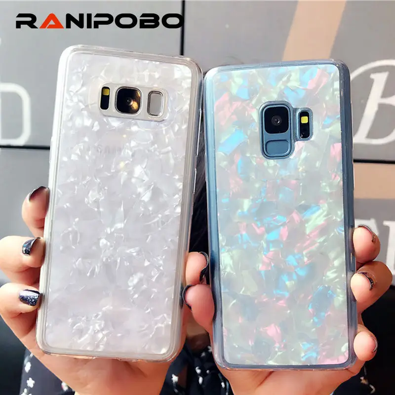 

Fashion Shining Dream Shell Pattern Phone Case For Samsung Galaxy S8 S8Plus S9 S9Plus Note 8 Cute Colorful Soft Back Cover