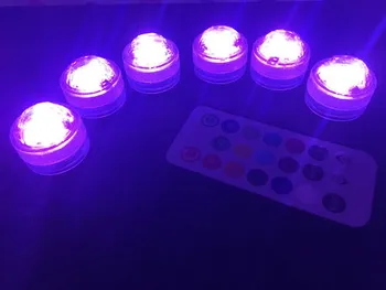 

3leds 3528smd tea light remote controlled Floralytes submersible Candle lamp w/controller wedding party vase decor-Multicolor