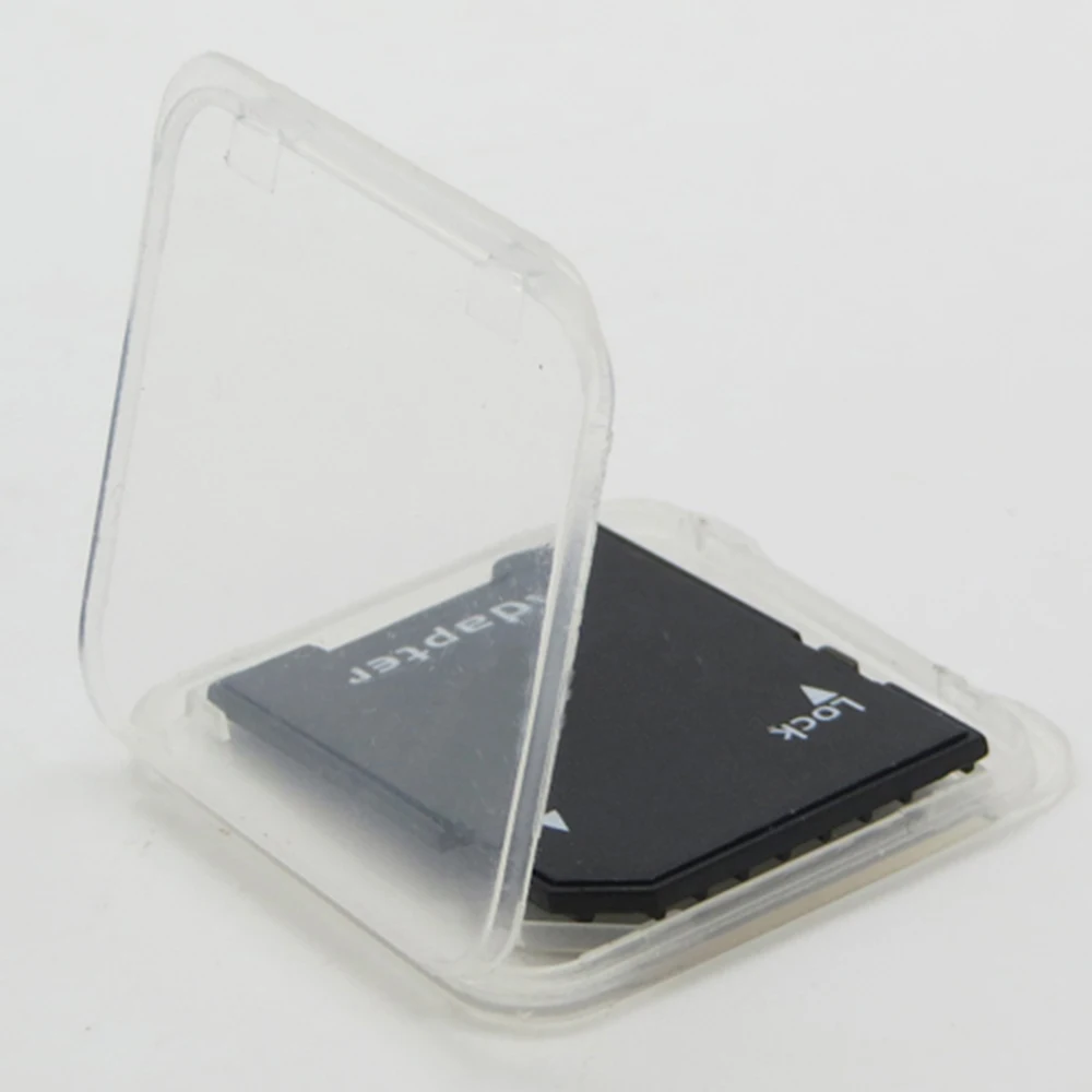 100 шт./лот, прозрачный Стандартный чехол для карт памяти SD, чехол для хранения карт SDHC