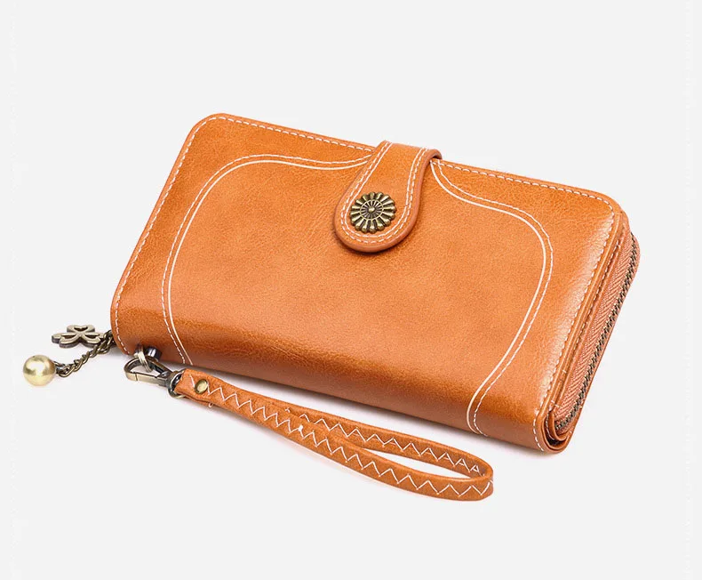 Мода новые женские бумажники на молнии с застежкой клатч сумка цветочный дизайн женский кошелек длинный женский кошелек Монета Наличные сумки для карт желтый
