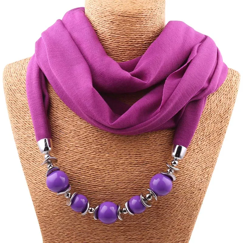 Одноцветное ожерелье s Шкентели длинное ожерелье бусы кулон шарф шейный кулон ожерелье для женщин Этнические украшения Femme