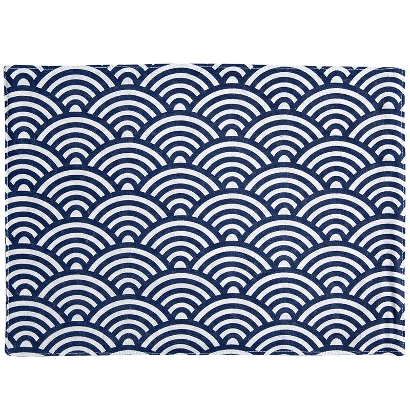 Kitchen Table Mats Cotton Linen Table Napkin Double Layer Totem Pattern Decorative Placemats Rectangular Anti-scalding Pad
