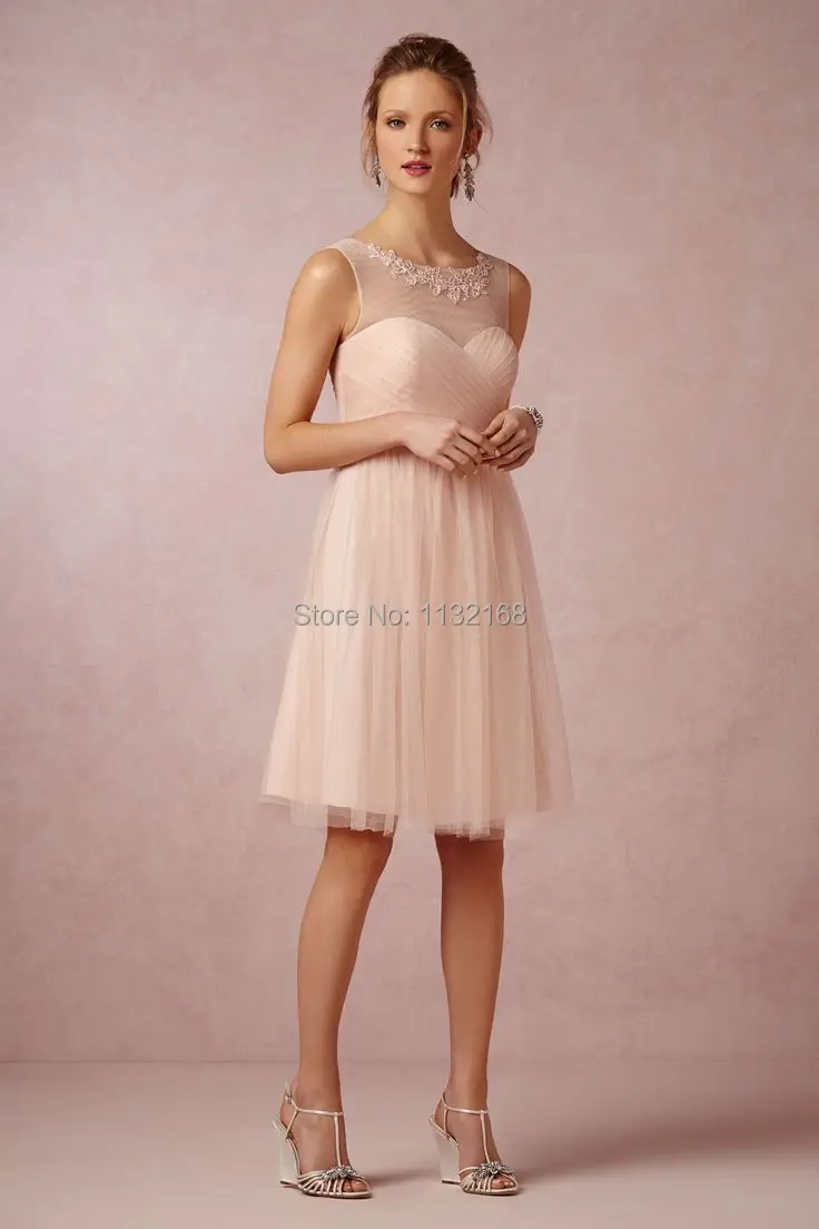 pale pink junior bridesmaid dresses