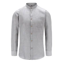 Jeetoo, Оксфордские мужские рубашки,, фирменная новинка, стоячий воротник, Chemise Homme, повседневная, облегающая, с длинным рукавом, Camiseta Masculina 3XL