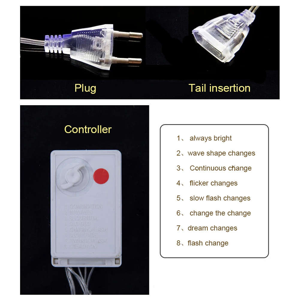 Светодио дный светодиодная Рождественская гирлянда Fairy Light Starlight Украшения световые гирлянды фестивальное освещение подключаемый пульт