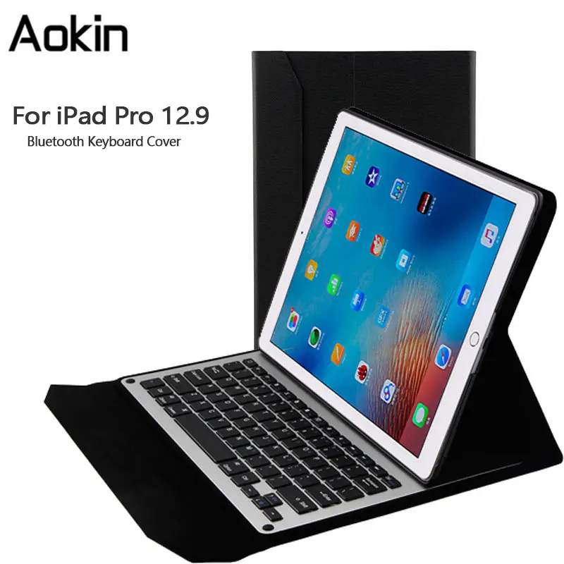 

Ultrathin Detachable Wireless Bluetooth Keyboard For iPad Pro 12. 9 Tablet Folio PU Leather Case With Stand
