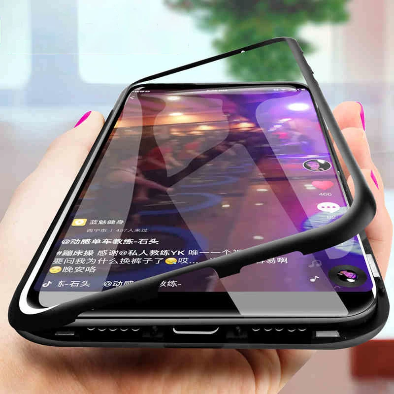 

Magnetic Adsorption Metal Case For Xiaomi Redmi Note 7 5 6 Pro 6A Cases Tempered Glass Mi 9 8 SE Mi A2 6x Pocophone F1 Cover